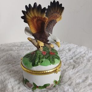 Eagle Porcelain Trinket Box 